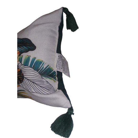 Jo-Ann Stores Royal Bengal Tiger Accent Pillow with Tassles White Green Decor - Picture 3 of 9